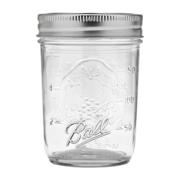 Bocaux Mason Ball avec couvercles et anneaux, ouverture régulière, 236 ml