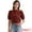Dark Red, variant on DARING DIVA Women's Crochet Hollow Out Ruffle Neck Peasant Blouse M Dark Red