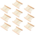 thumbnail image 4 of 10Pack Rectangular Beige Wooden Soap Tray for Bathroom Kitchen Home Use, 4 of 9