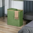 thumbnail image 5 of Laundry Hamper with Lid, Double Laundry Hamper with 2 Removable Bags, 2 Section Laundry Basket with Bamboo Handles for Bathroom, Bedroom & Laundry Room,140L Green, 5 of 15