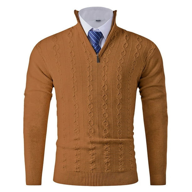 Blusa y camisa de manga larga con cuello alto para hombre, jersey deportivo de manga larga con bolsillo y cuello alto de color liso a la moda, sudadera de poliéster para hombre.