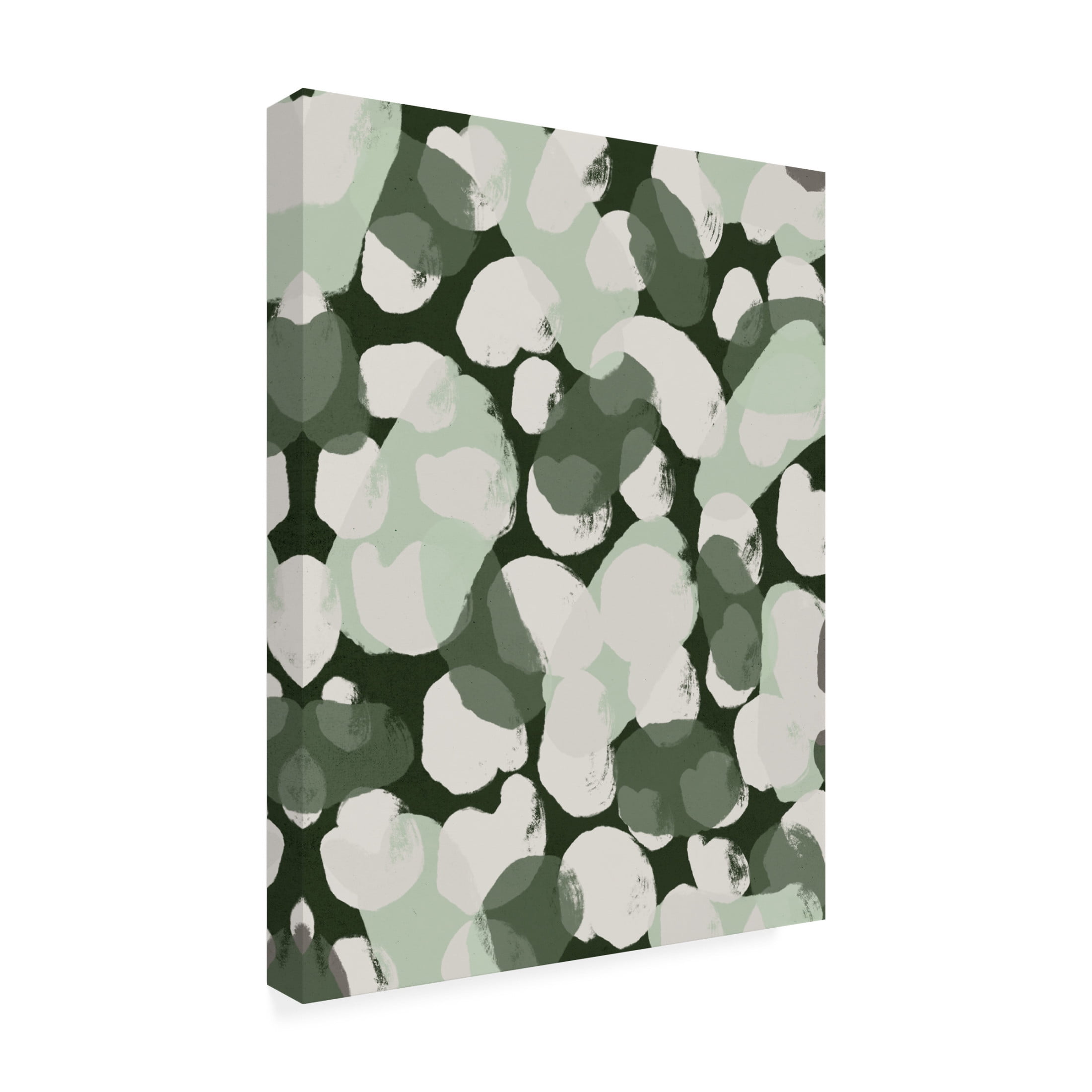 Canvas Wall Art - Treechild 'Green Round Strokes Pattern' Wall Art for Living Room, Bedroom, or Office D?cor by Trademark Fine Art - 14 x 19 Inches