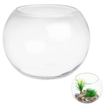 TEHAUX  Round Fish Tank Fishbowls Aquarium Small Baby Child Transparent