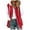 Red, variant on Women's Fleece Waistcoat Zip up Plush Vest with Hood Oversized Sherpa Lined Warm Winter Outerwear Sleeveless Sweater Jackets