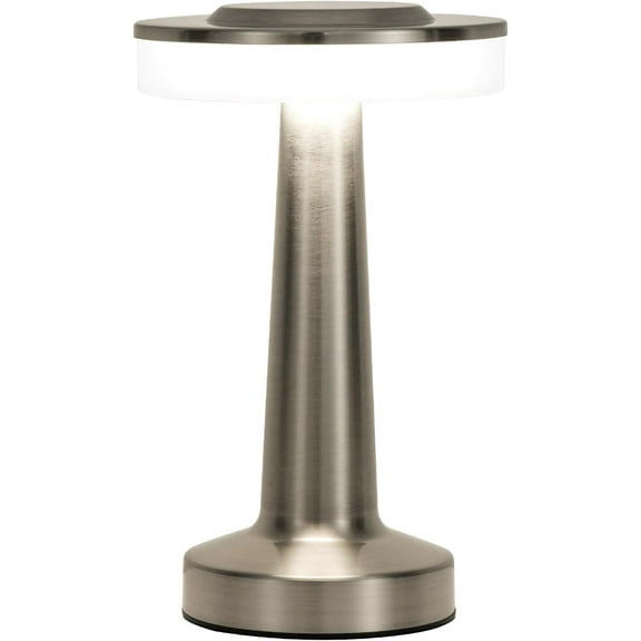 FungLam Cordless Table Lamp with Touch Sensor 3-Levels Brightness USB Rechargeable Bedside Light for Kids Nursery, Nightstand Lamp, Bedside Lamp (Silver)