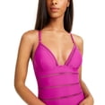 thumbnail image 3 of Bar III Cross-Back One-Piece Swimsuit, X-Small, Pink, 3 of 3