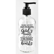 Dexsa When We Put Our Problems in God's Hands, He Puts His Peace in Our Hearts 8 oz. Glass Soap Dispenser