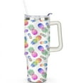 thumbnail image 2 of Colorful Pineapple 40 Oz Tumbler with Handle Lid and Straw, Stainless Steel Double Walled Vacuum Insulated Cup, Cute Anniversary Wedding Birthday Gifts Tumbler for Women Men Friends Outdoor Indoor, 2 of 7
