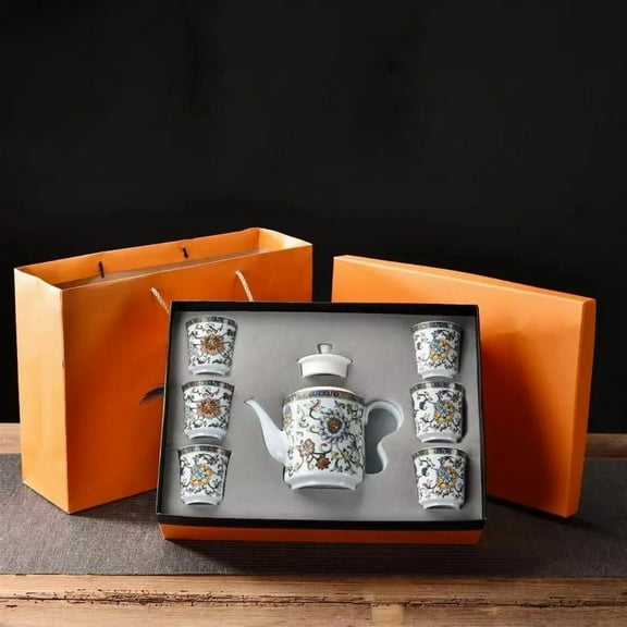 Chinese Kung Fu Tea Set Porcelain Teapot Tea Ware Tea Ceremony Tea Services Ceramic Tea Bowl Gifts Portable Travel Tea Cup