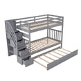 thumbnail image 3 of CRO Decor Twin over Twin/Full Bunk Bed with Twin Size Trundle (Gray), 3 of 13