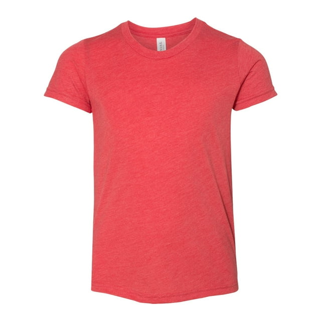 Bella Canvas Youth Short Sleeve Triblend Tee, M, Red Triblend