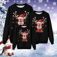 thumbnail image 2 of RXMEKW Chandail de Noël à Capuche pour Femmes Manches Longues Col Rond Haut Imprimé Ensemble Assorti pour Famille Parent et Enfant, 2 of 7