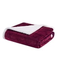 thumbnail image 5 of Madison Park Celia Oversized Textured Plush Berber Throw 4-Color Options Burgundy, 5 of 5