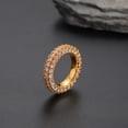 thumbnail image 6 of Hip Hop Full Zircon Round Ring Men Women Simple Iced Out Cubic Zirconia Personality 14K Yellow Gold Accessories Fashion Jewelry Gifts, 6 of 9