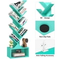 thumbnail image 3 of LEYAOYAO Tall Tree Bookshelf 8-Tier Floor Standing Tree Bookcase with Bottom Shelf, Teal, 3 of 9