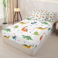 thumbnail image 2 of Homewish Cute Dinosaur Zipper Full Size Comforter Sets with Fitted Sheet and 2 Pillowcases,Colorful Polka Pots Zipper Bedding Set,White,Polkadot Reversible,4pcs, 2 of 8