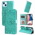 thumbnail image 1 of Funda tipo cartera GANGXUN para iPhone 14 Plus , diseño girasol, cuero PU, soporte, cierre magnético, tarjetero, 1 of 5
