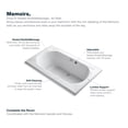 thumbnail image 3 of Kohler 1418-GH-0 72 x 42 in. Memoirs Drop-In Heated Bubblemassage Air Bath - White, 3 of 7