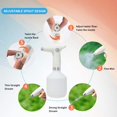 thumbnail image 3 of Arrosoir électrique 1L, Pulvérisateur de Plantes, Flacon Pulvérisateur électrique avec buse réglable pour Jardinage, Nettoyage ménager, l'alcool, d'intérieur/d'extérieur Plantes (Blanc), 3 of 5