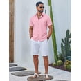 thumbnail image 4 of COOFANDY Men' Button Down Shirts Short Sleeve Shirts for Men Linen Textured Cotton Shirt, 4 of 6