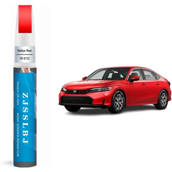 Car Touch Up Paint(Rallye Red(R-513)) for Honda, Car Paint Scratch Repair Kit, Quick & Easy Solution to Repair, 2 in 1 Scratch Remover Pen with Color-Matched