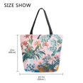 thumbnail image 5 of FORMRS Womens Canvas Tote Bag with Zipper Inner Pocket Shoulder Handbag, Vibrant Flowers, 5 of 7