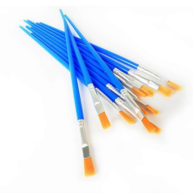 50pcs Nylon Hair Paint Brush Set for Watercolor, Oil & Craft Painting – Lightweight Durable Plastic Handles, Flat Head Brushes for Art & Creative