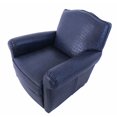 thumbnail image 5 of Pasargad Home Palermo Contemporary Leather & Wood Wing Chair in Blue/Brown- For all age Group, 5 of 11