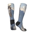 thumbnail image 5 of Lsque Silver Dragon Mountain Peaks Printed Crew Socks Men's Women's LightWeight Thin Casual Calf Socks ,Knee High Socks,Cotton Socks, 5 of 9