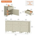 thumbnail image 5 of WAMPAT 3-in-1 Buffet Cabinets for Dining Room, 70.8" Kitchen Wood Sideboards with Drawers and Doors, Modern Coffee Bar Server Table with Adjustable Shelves for Living Room, Beige Linen, 5 of 6