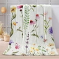 thumbnail image 2 of Wildflowers Throw Blanket Botanical Floral Printed Blanket Super Soft Flannel Throw Blanket Lightweight Fluffy Plush Fuzzy Bed Blanket for Bedding Sofa and Travel 50"X60", 2 of 6