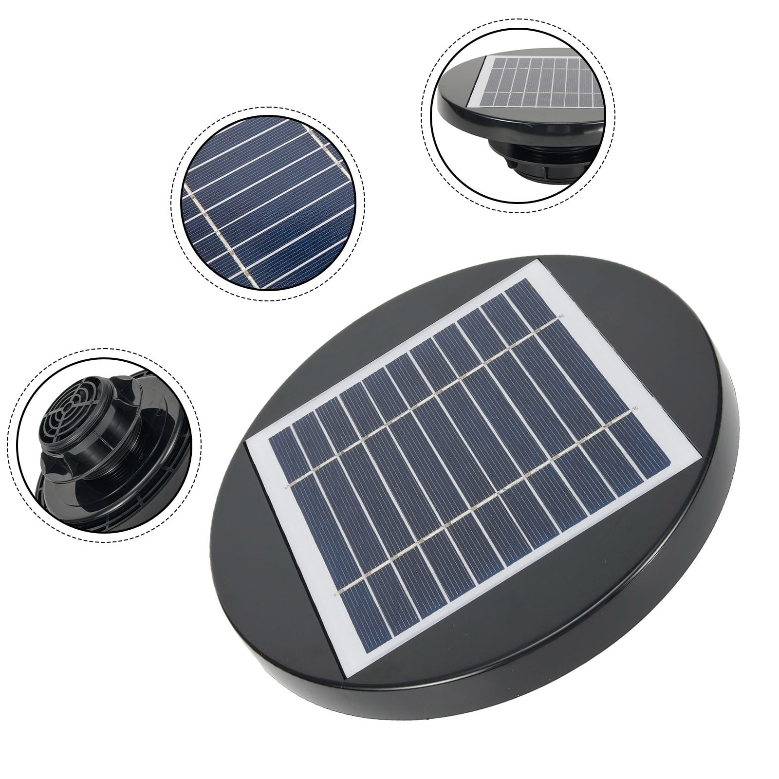 Solar Powered Roof Fan Ventilator Loft Vent for Boat Rv Greenhouse