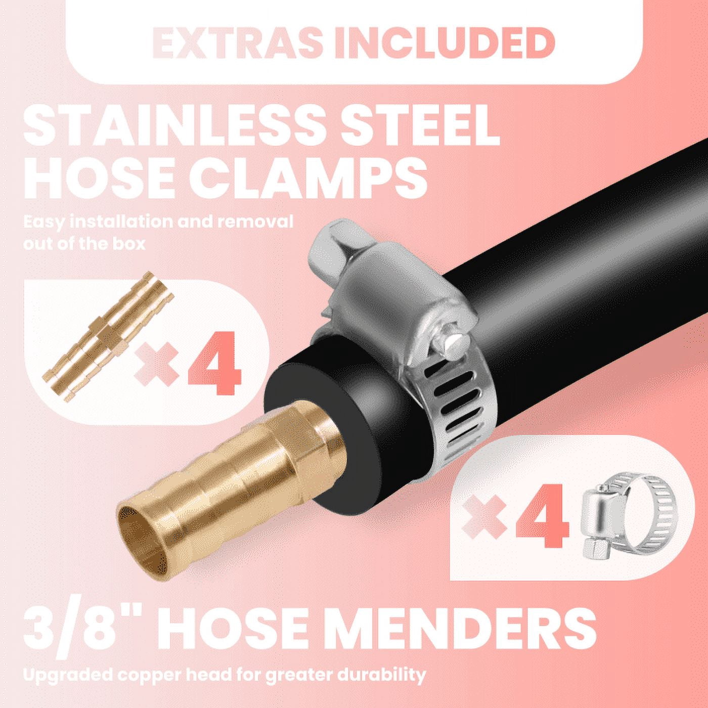 Premium 328 Foot 3/8" Aeration Hose - Weighted Design with 4 Copper Menders & Stainless Steel Clamps
