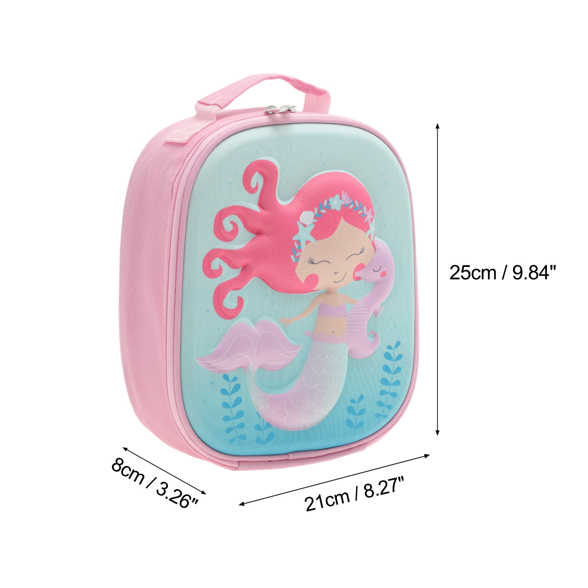 Unique Bargains Cartoon Lunch Bag 1 Pc Pink, Blue [Mermaid]