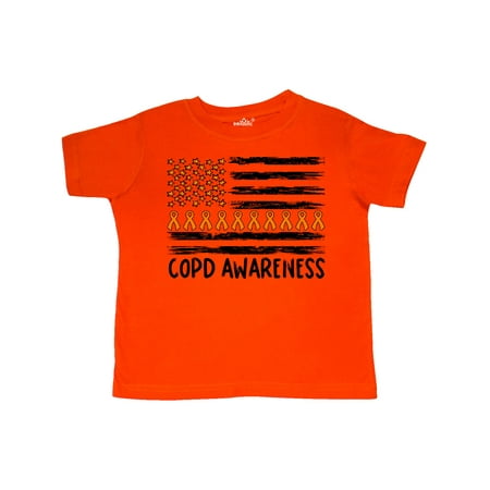 

Inktastic COPD Awareness Orange Ribbons and Flag Gift Toddler Boy or Toddler Girl T-Shirt