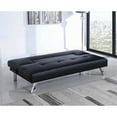 thumbnail image 3 of Coaster Skai Faux Leather Sleeper Sofa in Black and Chrome, 3 of 4