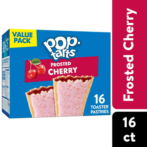 Pop-Tarts Frosted Cherry Instant Breakfast Toaster Pastries, Shelf-Stable, Ready-to-Eat, 27 oz, 16 Count Box