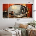 thumbnail image 4 of Designart "Surreal Collage in Orange-Grey Tunnel" Architecture Metal Art Print Set, 4 of 5