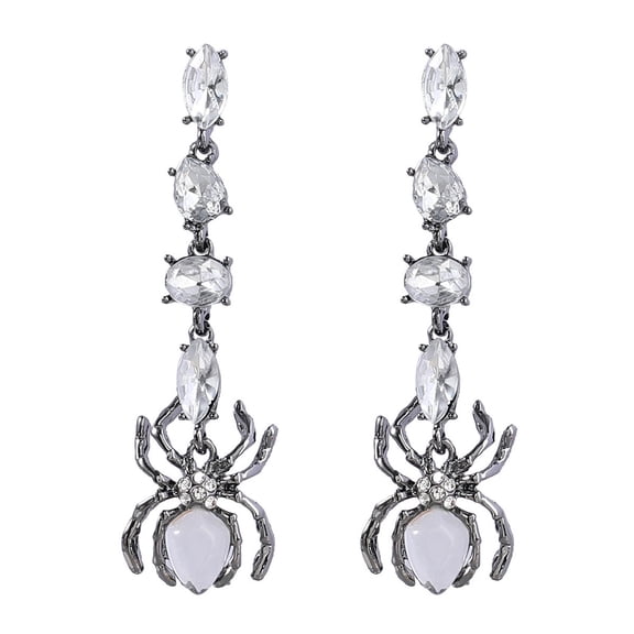 QDDollarsFun Gothic Spider Earrings, Punk Spider Dangle Earrings for Women, Bohemian Spider Insect Earrings, Sparkling Spider Statement Earrings Spider Boho Jewelry, Spider Animal Drop Earrings