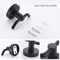 thumbnail image 5 of Marmolux Acc - Paquete de 2 ganchos de baño negros para toallas | Ganchos negros modernos, ganchos dobles para bata y toalla, Ideal como soporte para toallas de baño, gancho para pared de la Ducha, so, 5 of 5