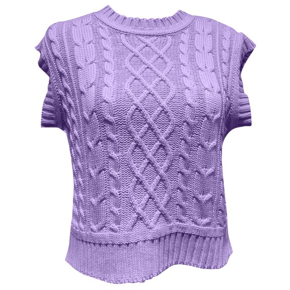 Fesfesfes Women Sweaters Knitted Pullover Sleeveless Casual Sweater Fall Winter Tops Clearance