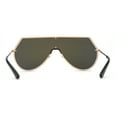 thumbnail image 4 of Color Mirror Futuristic Flat Top Shield Rimless Sunglasses Gold Peach Mirror, 4 of 5