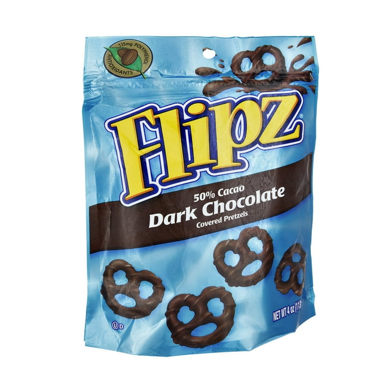Flipz Covered Pretzels, Dark Chocolate, 4 Oz - Walmart.com