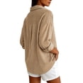 thumbnail image 6 of SAWOBUUN Womens Button Down Shirts Long Sleeve Striped Dress Shirt Collared Office Work Blouses Tops, 6 of 8