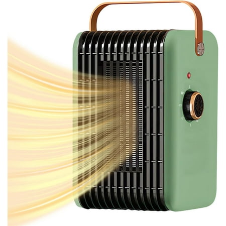 1500W Space Heater for Indoor Use PTC Portable Electric Heater Fast Heating Room Small Heater with Thermostat Heating and Fan Modes 110V Plug In Heater for Desk Office Bedroom Bathroom (Green)
