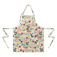 thumbnail image 2 of Pioneer Flower Floral Print Pattern Apron-Garden Aprons for Women with Pockets-Cotton Linen Waterproof Kitchen Cooking Gardening Aprons Adjustable for Kitchen,Cooking,BBQ and Salon 33x27 Inch, 2 of 7