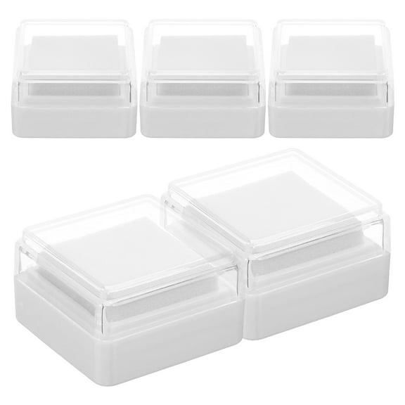 HAKIDZEL 5Pcs Blank Fingerprint Ink Pads for Stamping and DIY Projects 3.00X3.00X2.00in