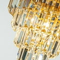 thumbnail image 5 of AloaDecor 3-Light 13" Cone Shape 4-Tier Crystal Chandelier Soft Gold Antiqued 13 to 24 Inches Brass, 5 of 5