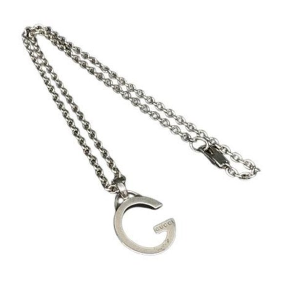 Pre-Owned GUCCI Gucci Necklace G-mark Pendant 233936 Silver Ag925 Women's