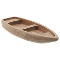 Pawsdot Unfinished Wood Canoe Model Small Wooden Boat Decor Khaki Color